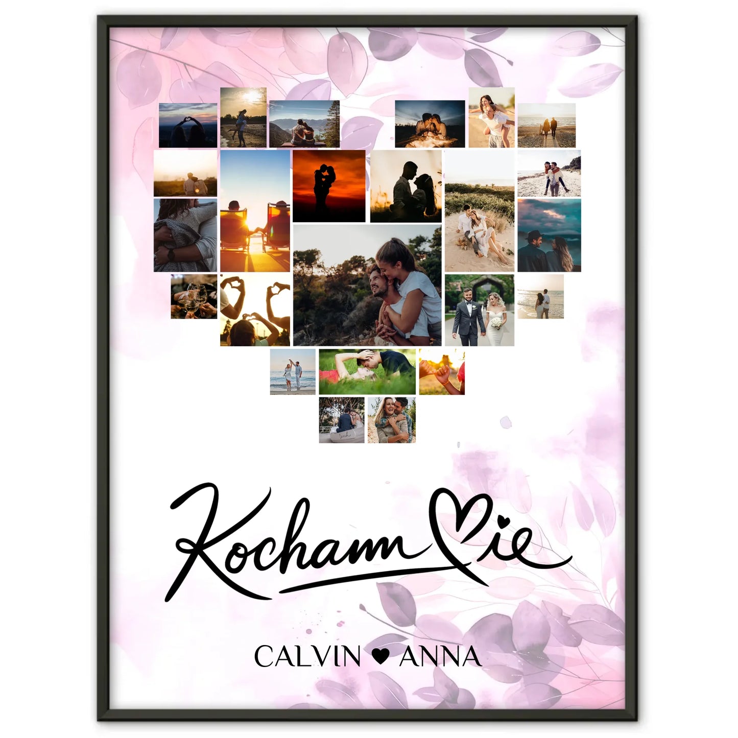 Poster Liebe Fotocollage Kocham Cie personalisierte Geschenke