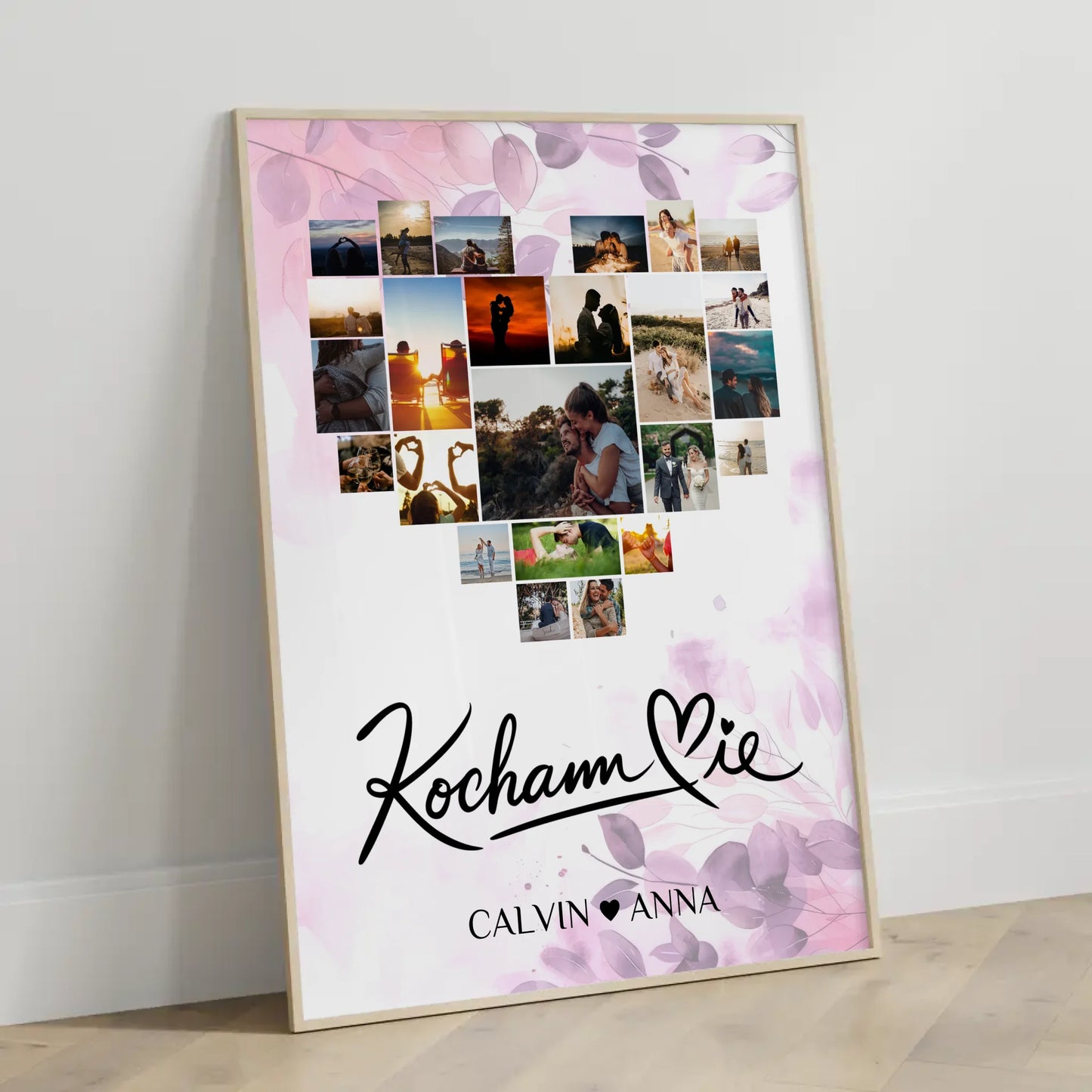 Poster Liebe Fotocollage Kocham Cie personalisierte Geschenke