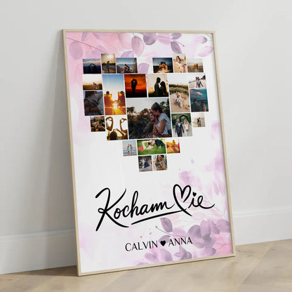 Poster Liebe Fotocollage Kocham Cie personalisierte Geschenke