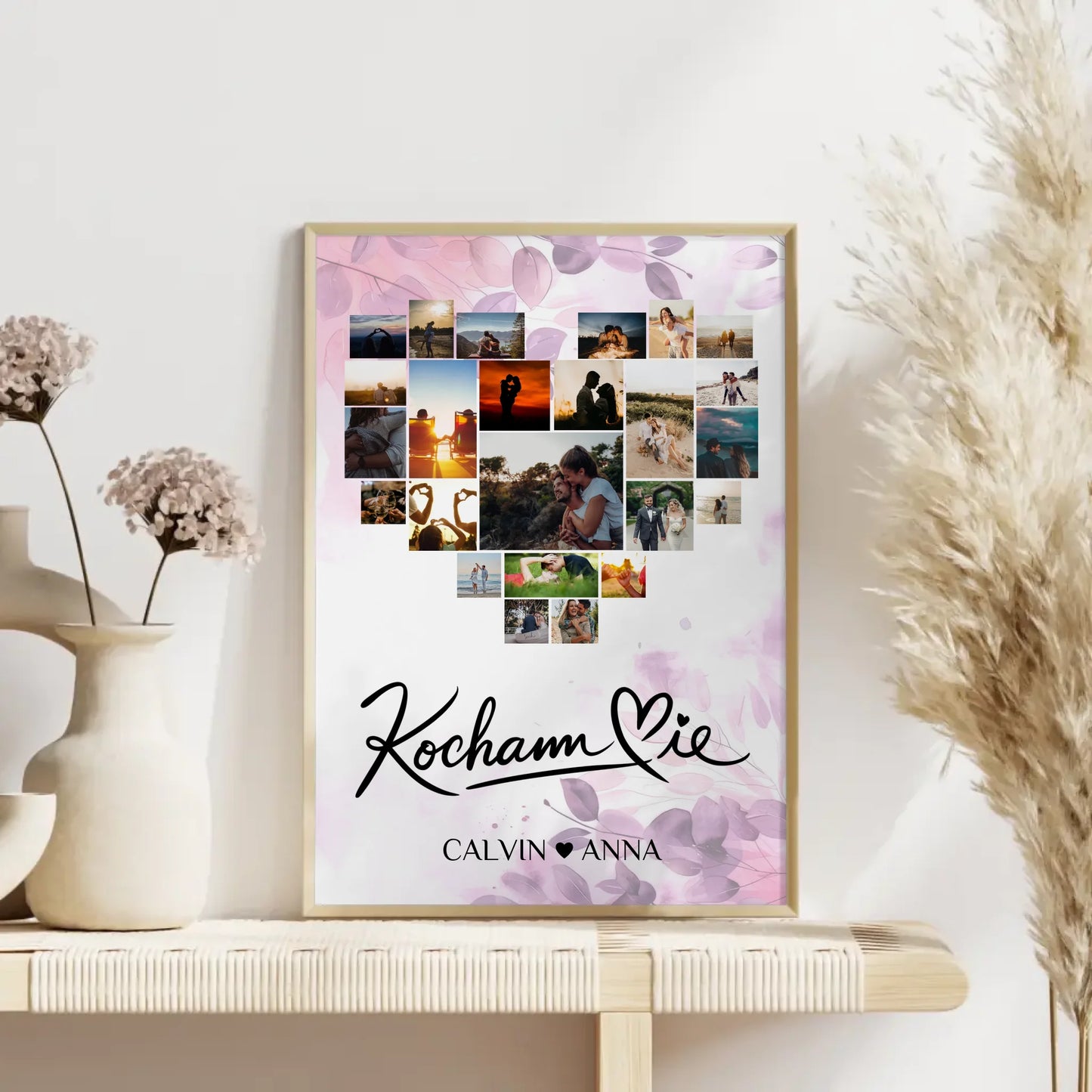 Poster Liebe Fotocollage Kocham Cie personalisierte Geschenke