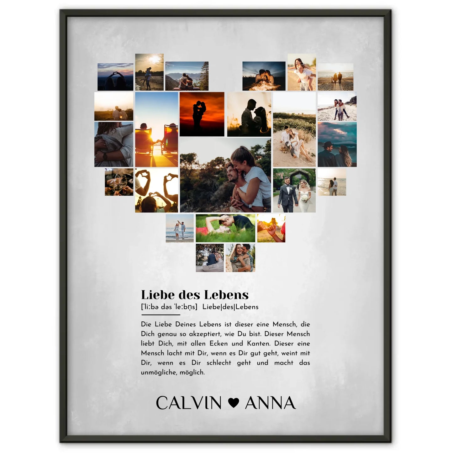 Liebesposter Fotocollage Definition Liebe Des Lebens personalisiert