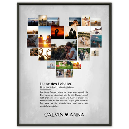 Liebesposter Fotocollage Definition Liebe Des Lebens personalisiert
