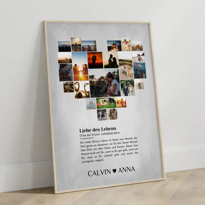 Liebesposter Fotocollage Definition Liebe Des Lebens personalisiert