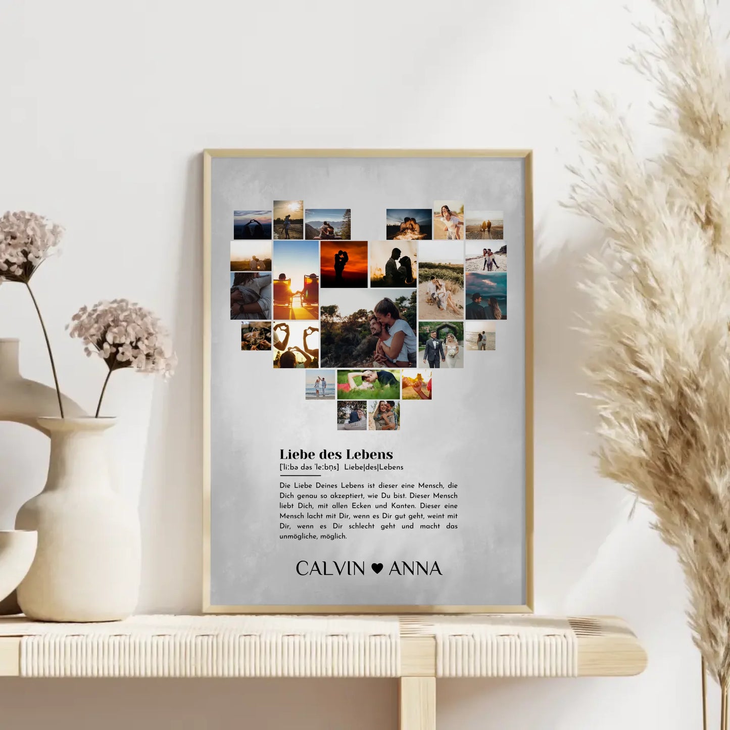 Liebesposter Fotocollage Definition Liebe Des Lebens personalisiert
