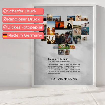Liebesposter Fotocollage Definition Liebe Des Lebens personalisiert