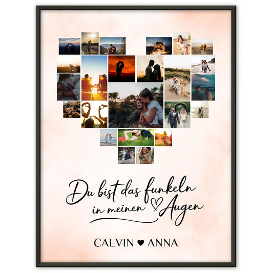 Liebes Poster Personalisiert Fotocollage Du Bist Das Funkeln