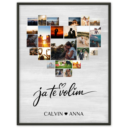Personalisiertes Poster Fotocollage Ja Te Volim Geschenkidee