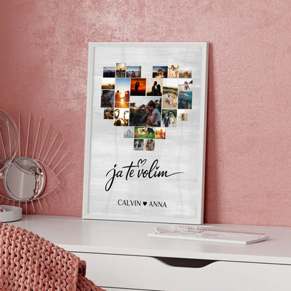 Personalisiertes Poster Fotocollage Ja Te Volim Geschenkidee