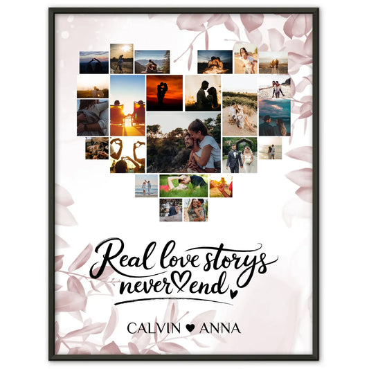 Personalisiertes Poster Liebe Fotocollage Real Love Storys