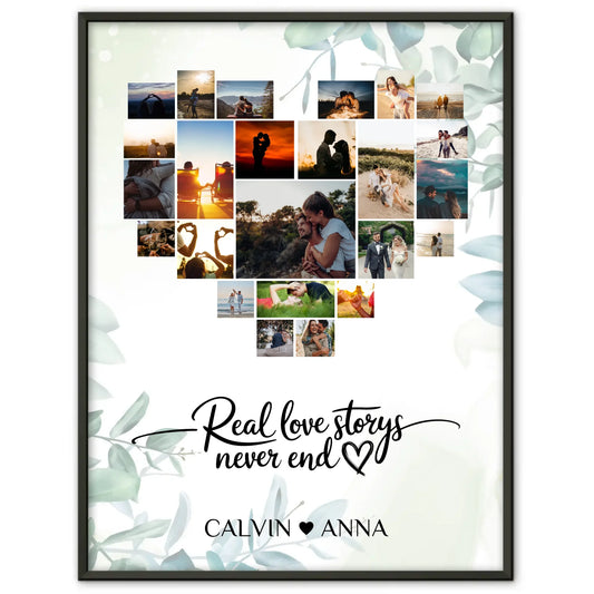 Valentinstag Poster Fotocollage Real Love Storys Never End