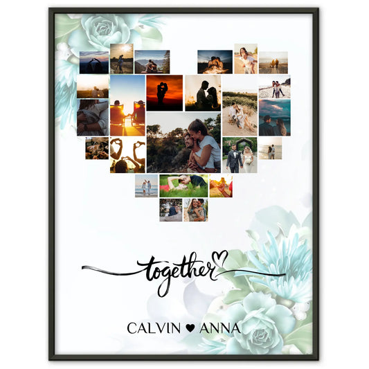 Liebes Poster Fotocollage Together personalisiert für Paare
