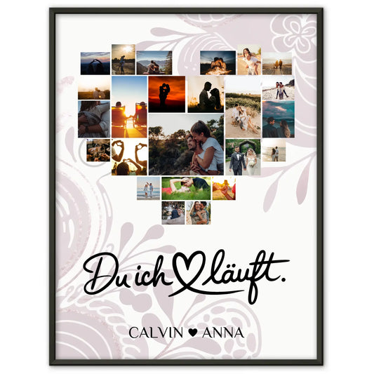 Liebes Poster Personalisiert Fotocollage Du Ich Läuft Geschenk