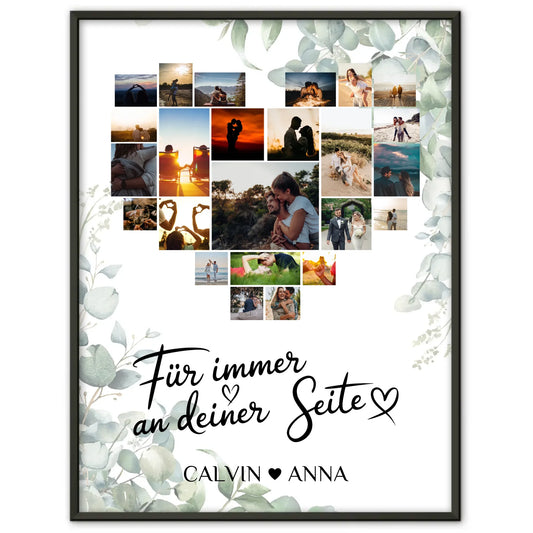 Personalisiertes Paar Poster Fotocollage Für Immer An Deiner Seite