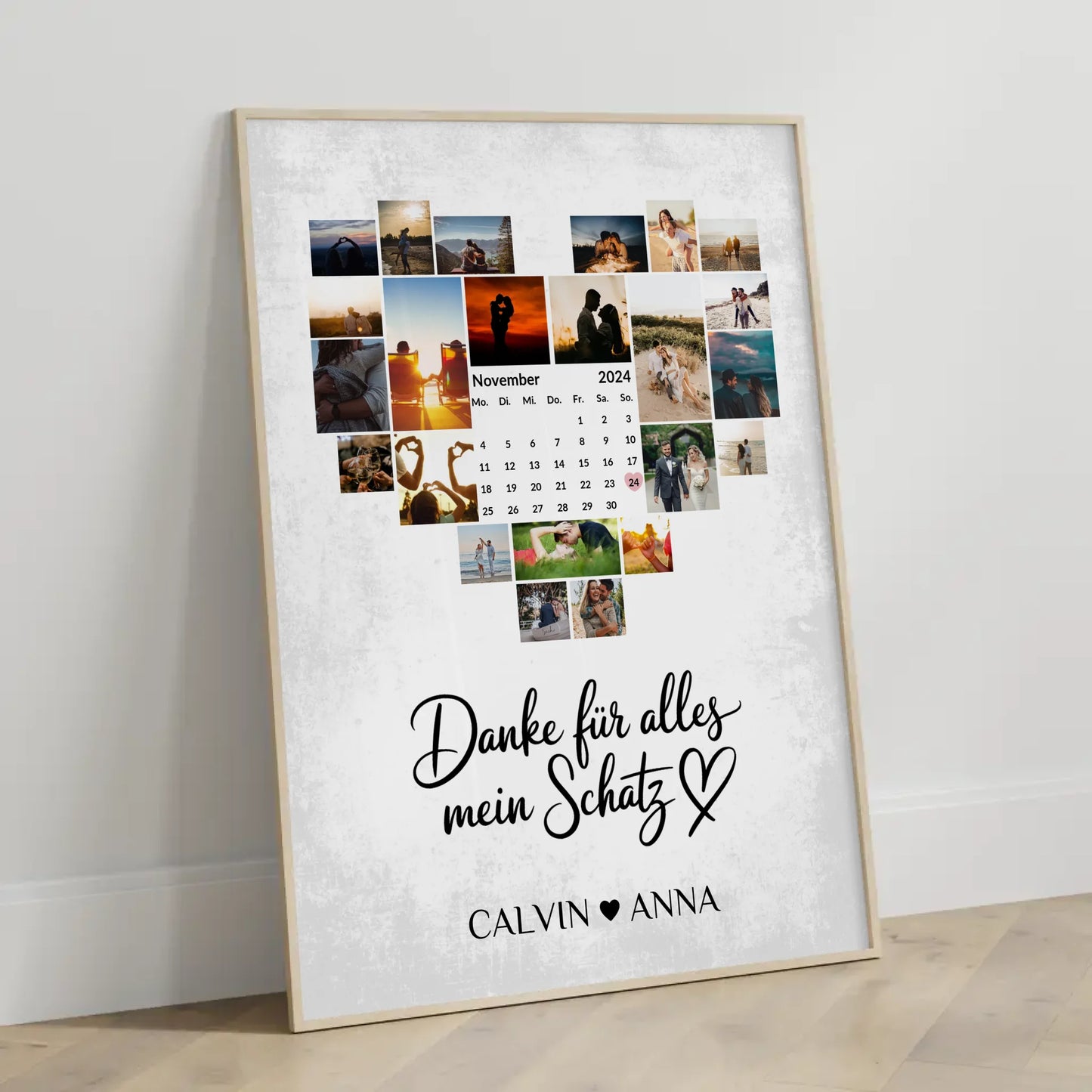 Personalisiertes Poster Fotocollage Danke Für Alles Mein Schatz