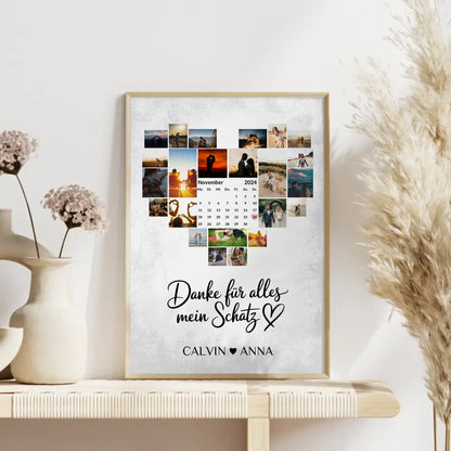 Personalisiertes Poster Fotocollage Danke Für Alles Mein Schatz