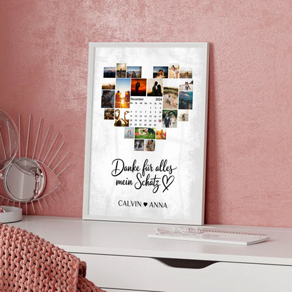 Personalisiertes Poster Fotocollage Danke Für Alles Mein Schatz