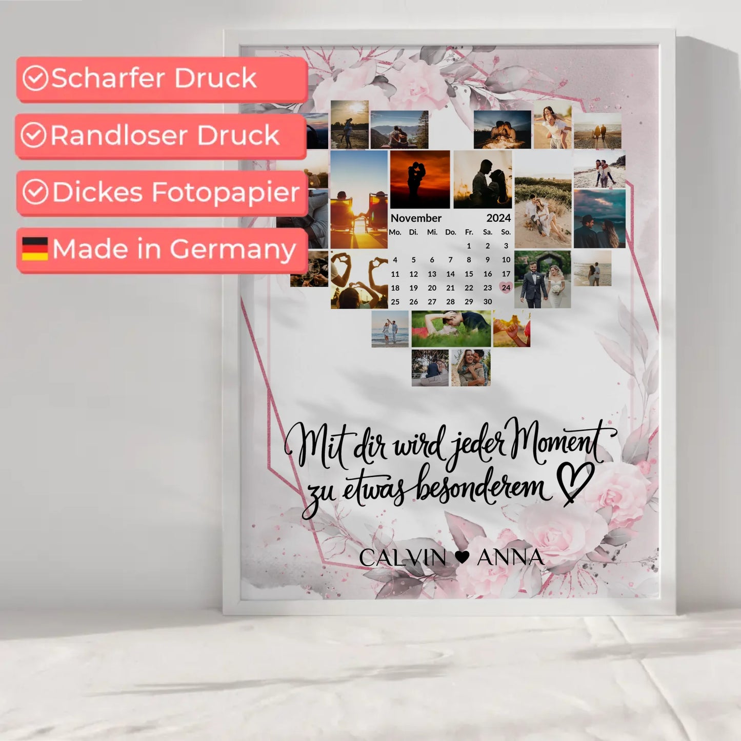 Liebes Poster Fotocollage Jeder Moment für besondere Anlässe