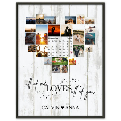 Personalisiertes Poster Liebe Fotocollage All Of Me Loves You