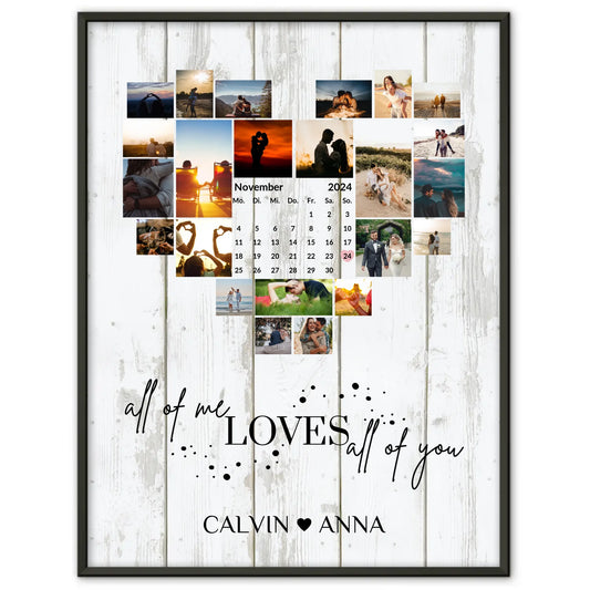 Personalisiertes Poster Liebe Fotocollage All Of Me Loves You