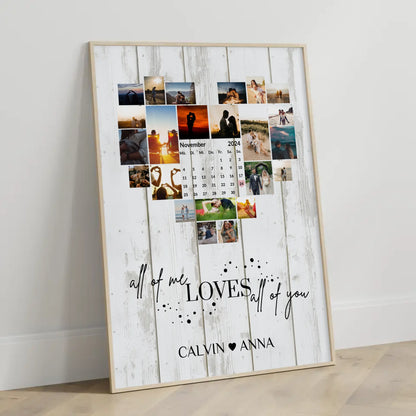 Personalisiertes Poster Liebe Fotocollage All Of Me Loves You