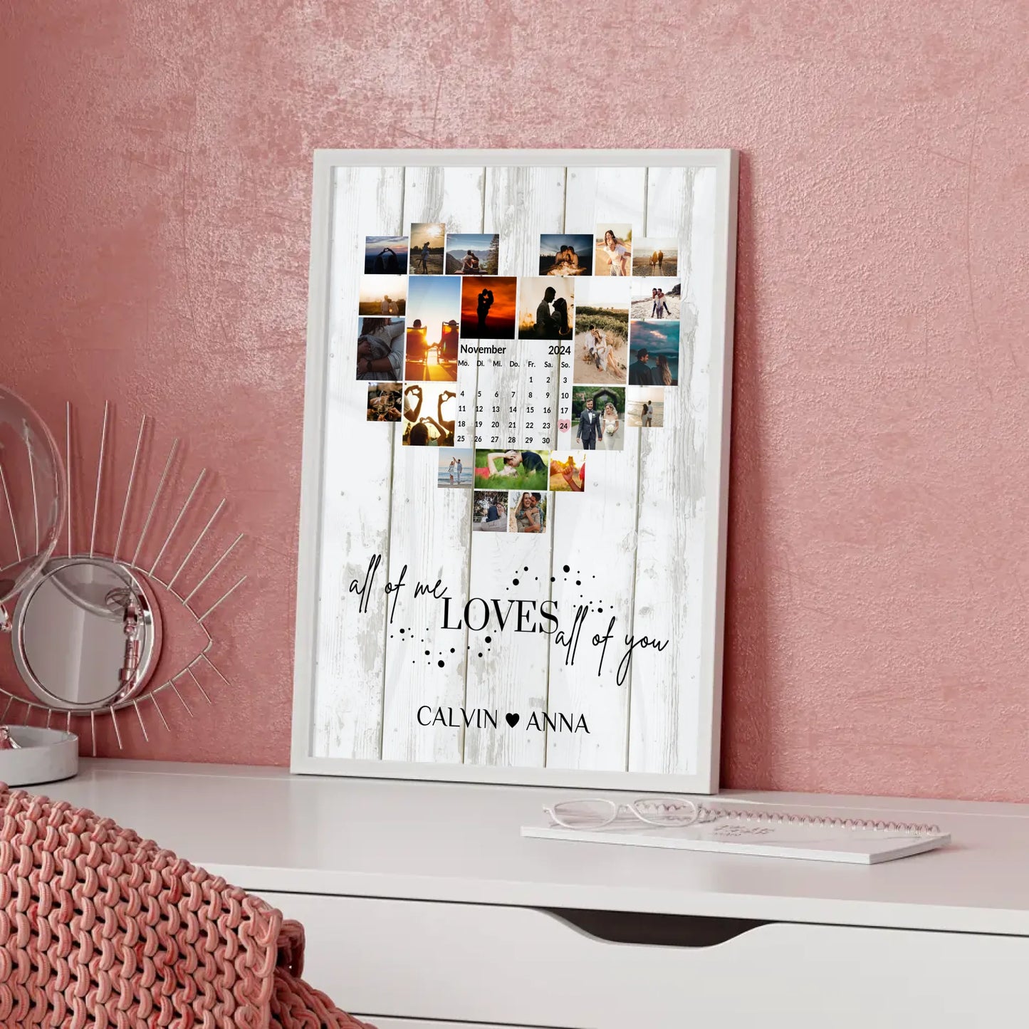 Personalisiertes Poster Liebe Fotocollage All Of Me Loves You