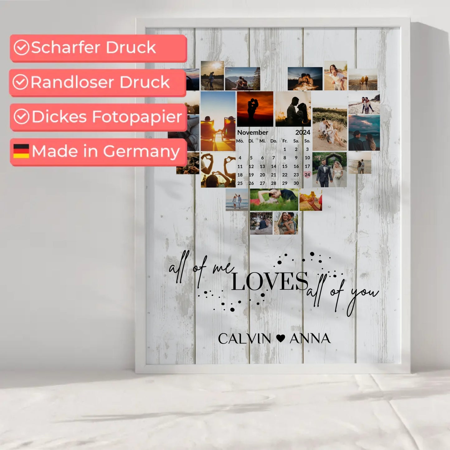 Personalisiertes Poster Liebe Fotocollage All Of Me Loves You