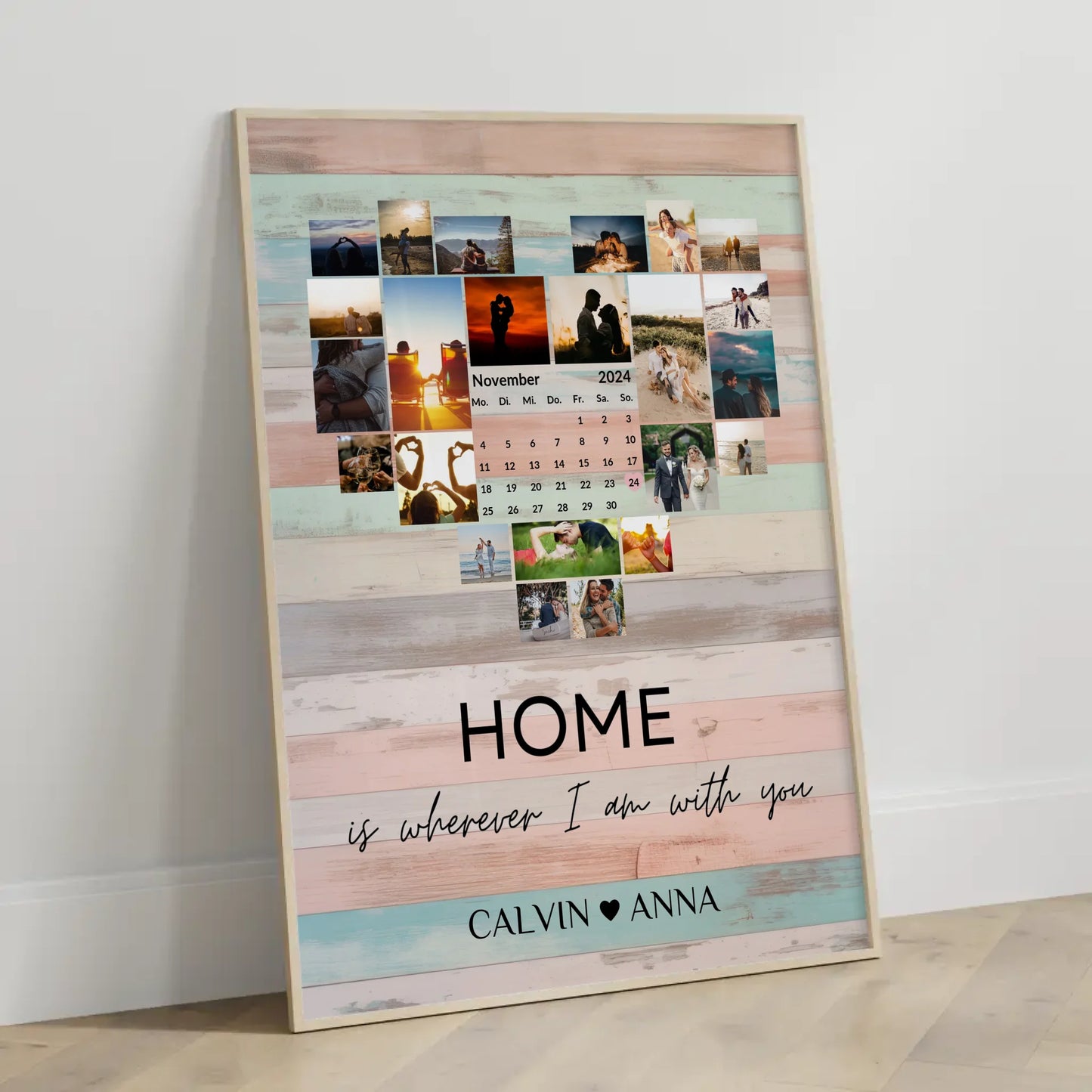 Personalisierte Poster Liebe Fotocollage Home Is Wherever You Are