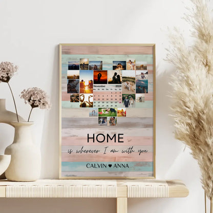 Personalisierte Poster Liebe Fotocollage Home Is Wherever You Are