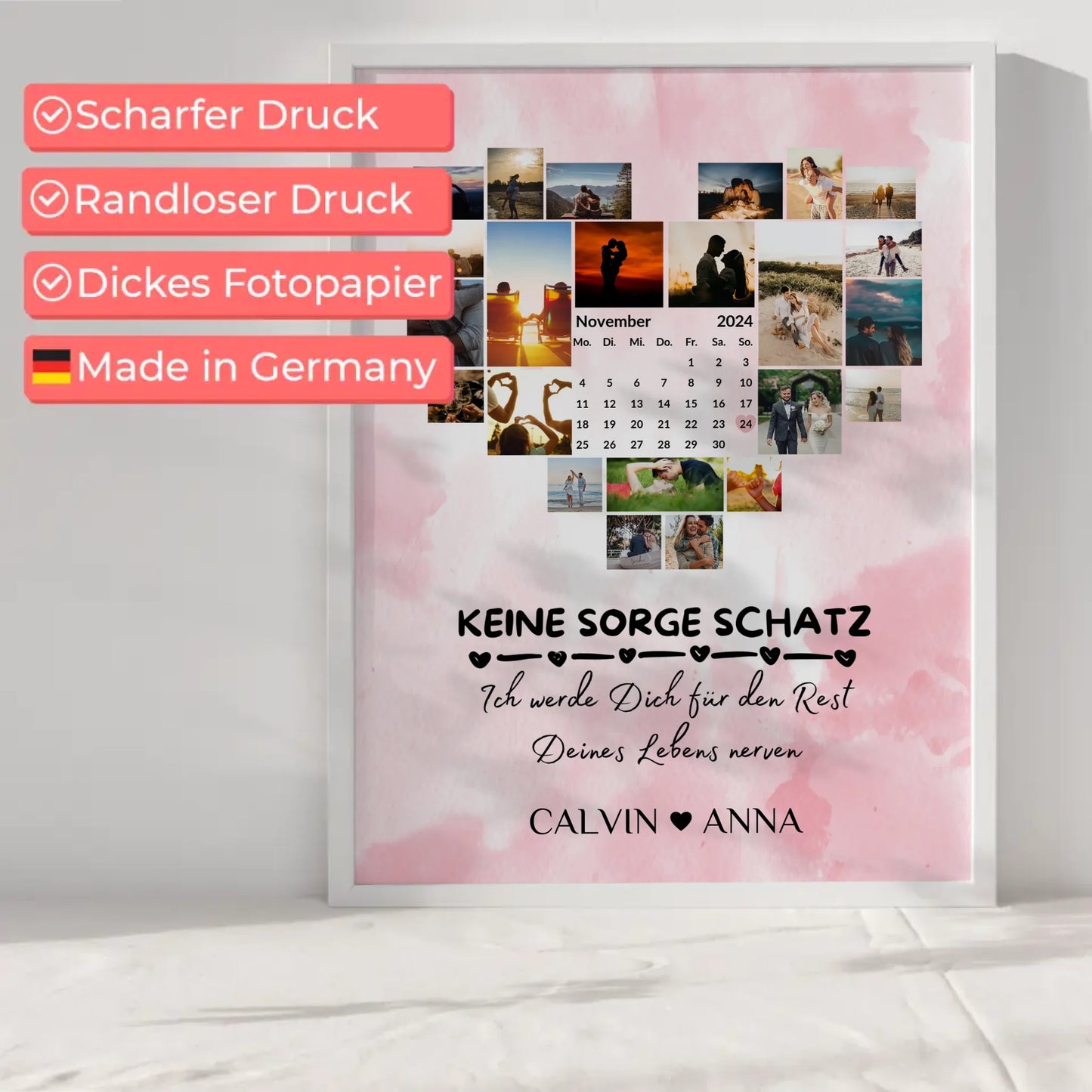 Liebesposter Fotocollage Keine Sorge Schatz Ich Werde Dich Ewig Nerven