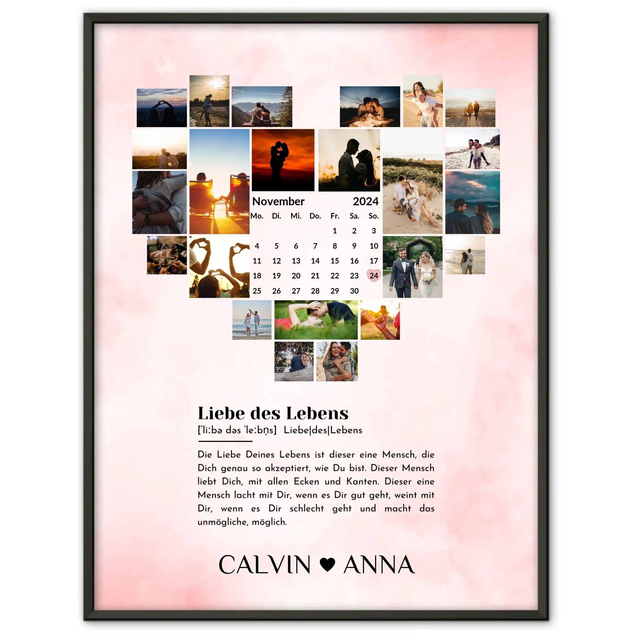 π¨β οΈβπ¨ Liebes Poster Personalisiert Fotocollage Definition Liebe Des ...