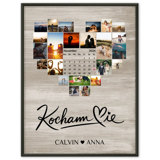 Liebes Poster Fotocollage Kocham Cie personalisiert schenken
