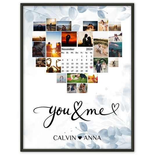 Valentinstag Poster Fotocollage You & Me als persönliches Geschenk