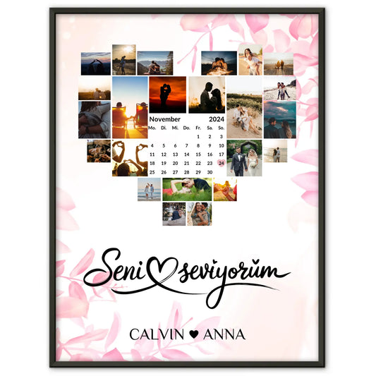 Liebes Poster Fotocollage Seni Seviyorum für besondere Momente