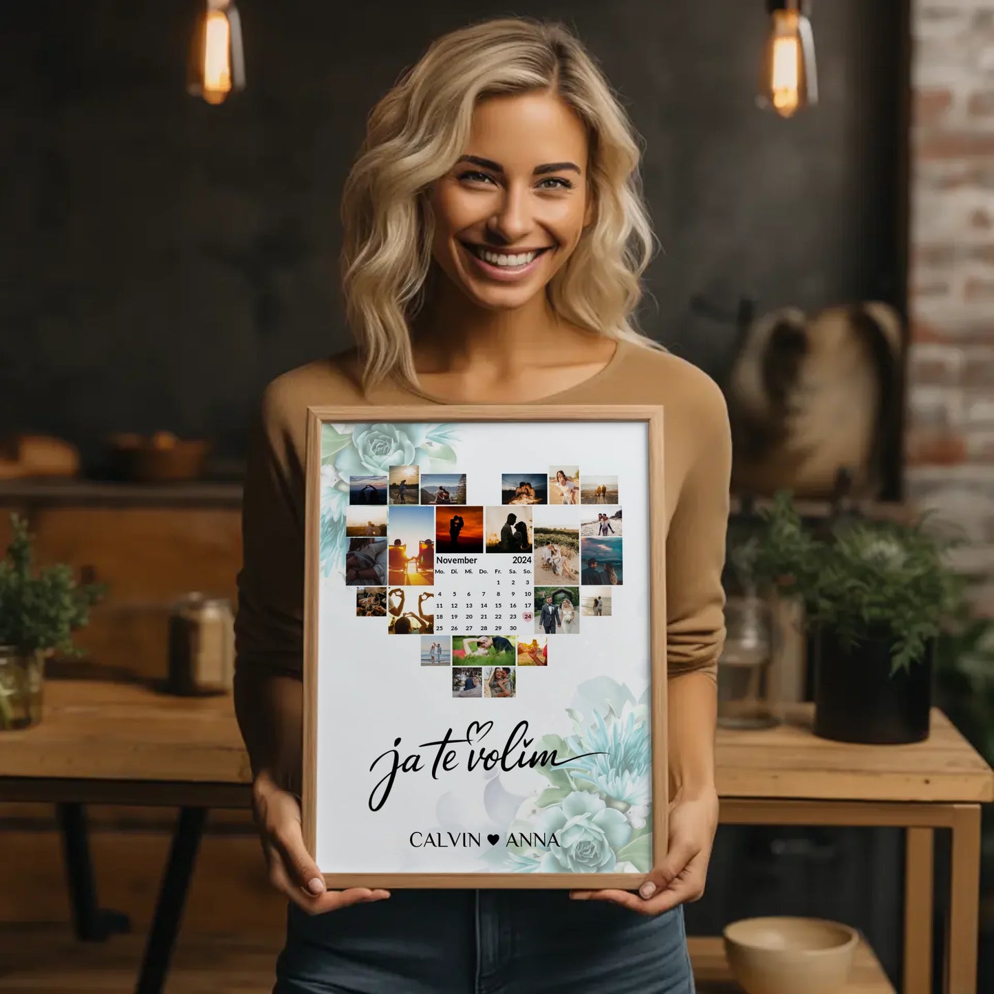 Liebes Poster Personalisiert Fotocollage Ja Te Volim Geschenk