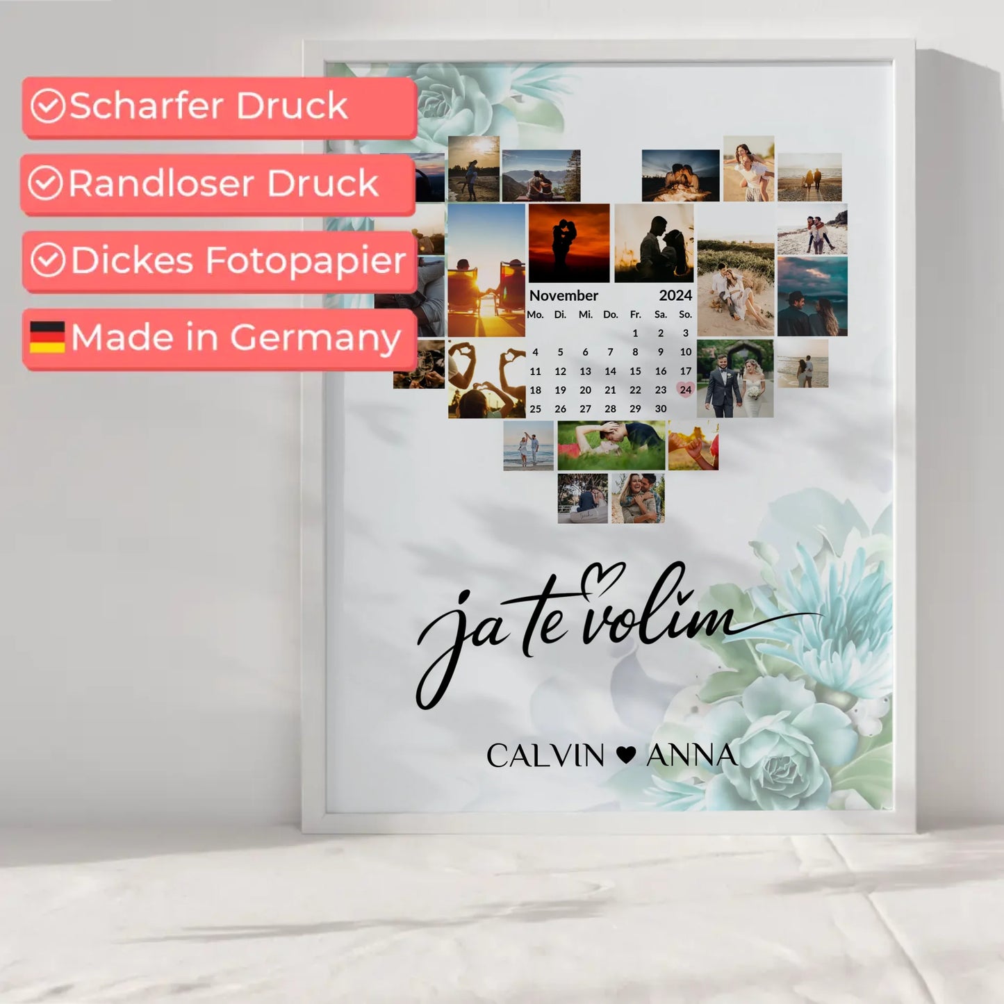 Liebes Poster Personalisiert Fotocollage Ja Te Volim Geschenk