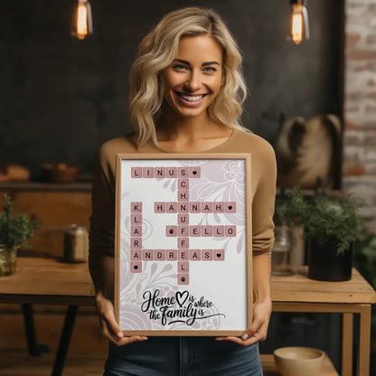 Familien Poster Home is where the family is mit Wunschtext