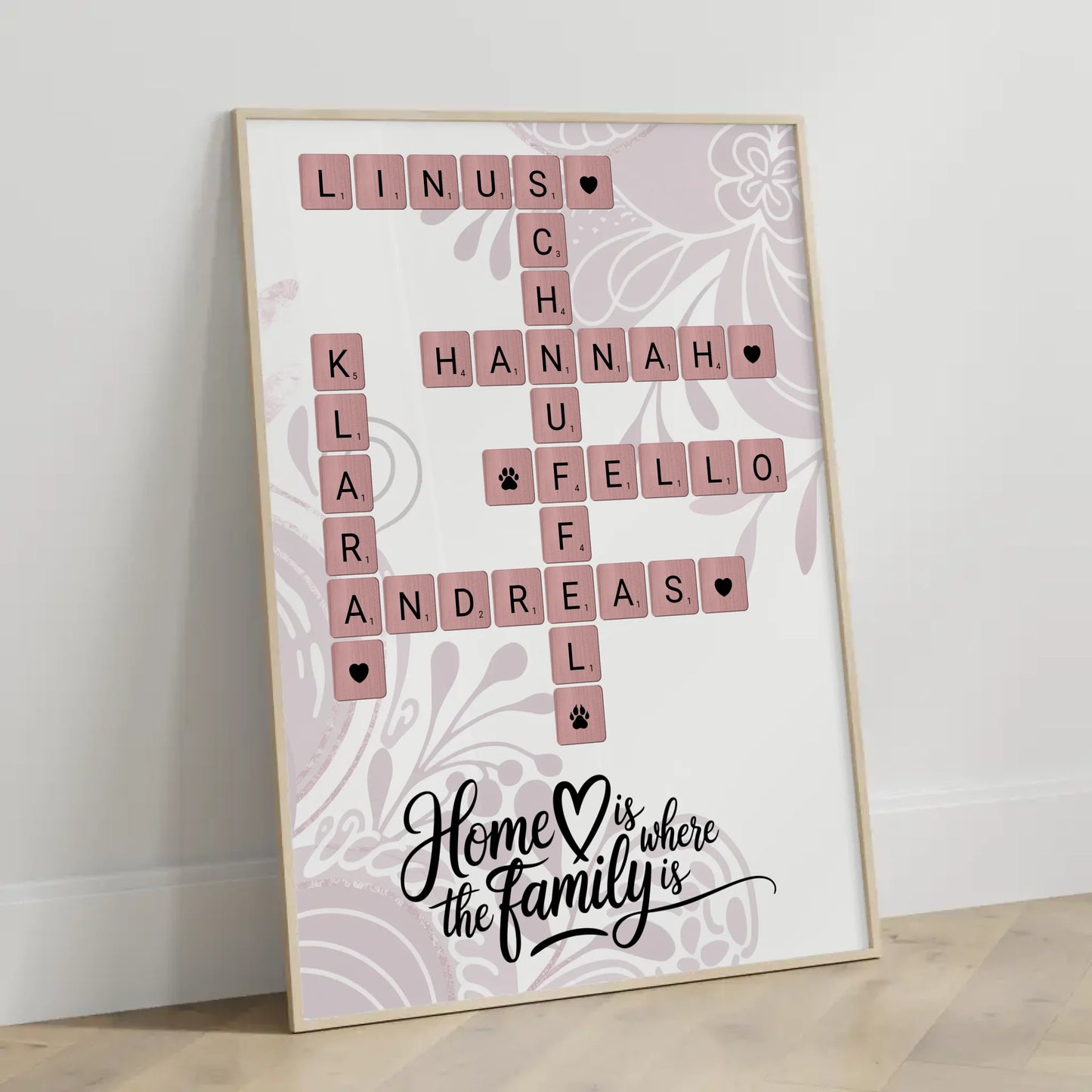 Familien Poster Home is where the family is mit Wunschtext