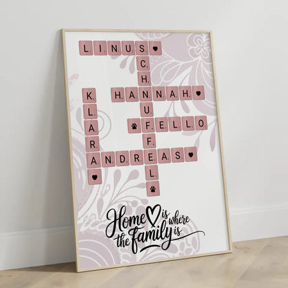 Familien Poster Home is where the family is mit Wunschtext