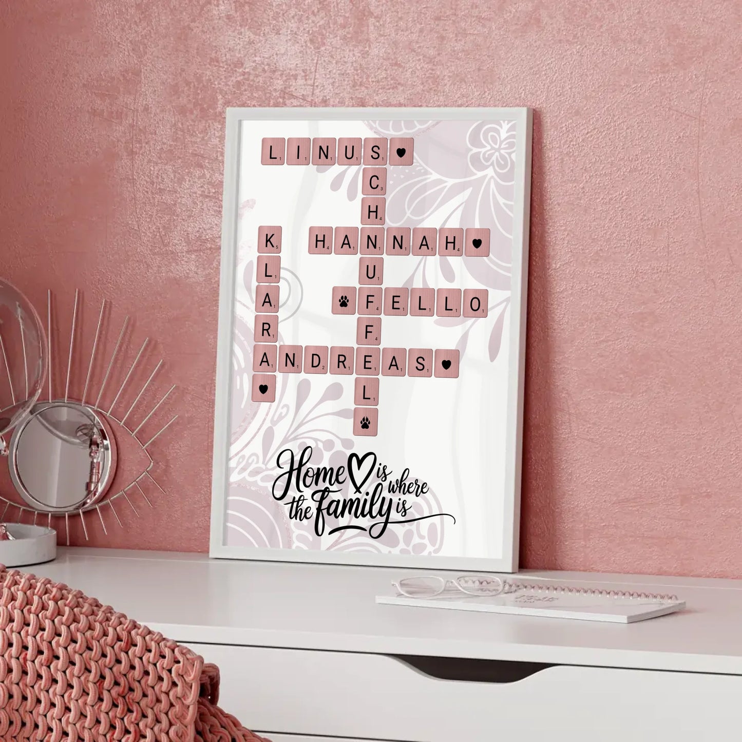 Familien Poster Home is where the family is mit Wunschtext