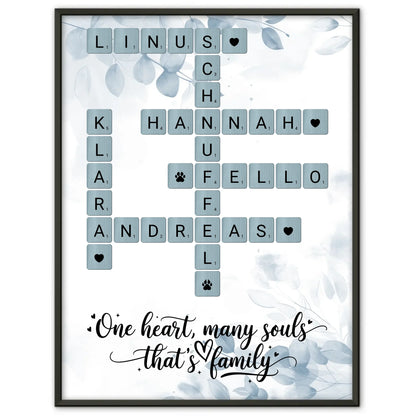 Familienposter That is family im Scrabble Style mit Namen Wunschtext