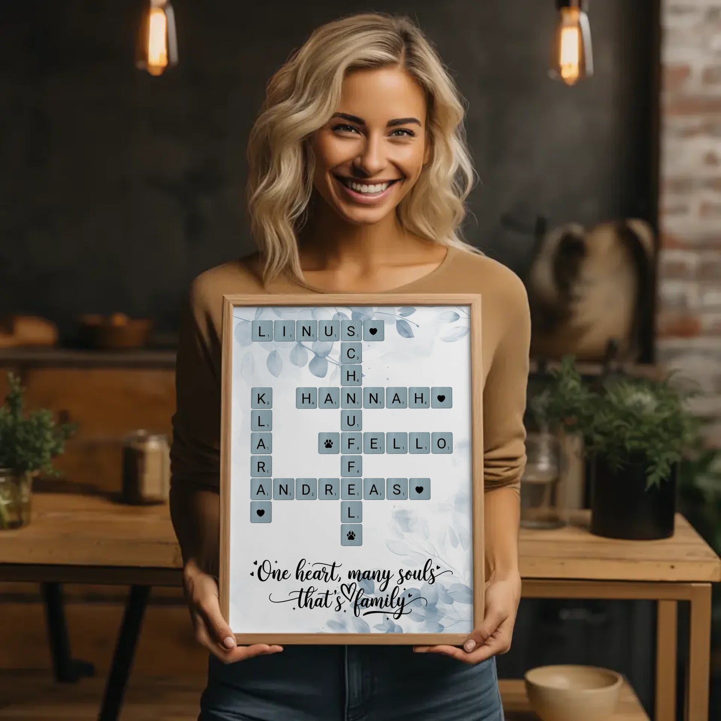 Familienposter That is family im Scrabble Style mit Namen Wunschtext