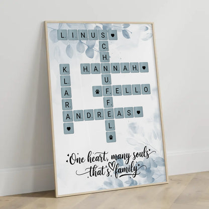 Familienposter That is family im Scrabble Style mit Namen Wunschtext