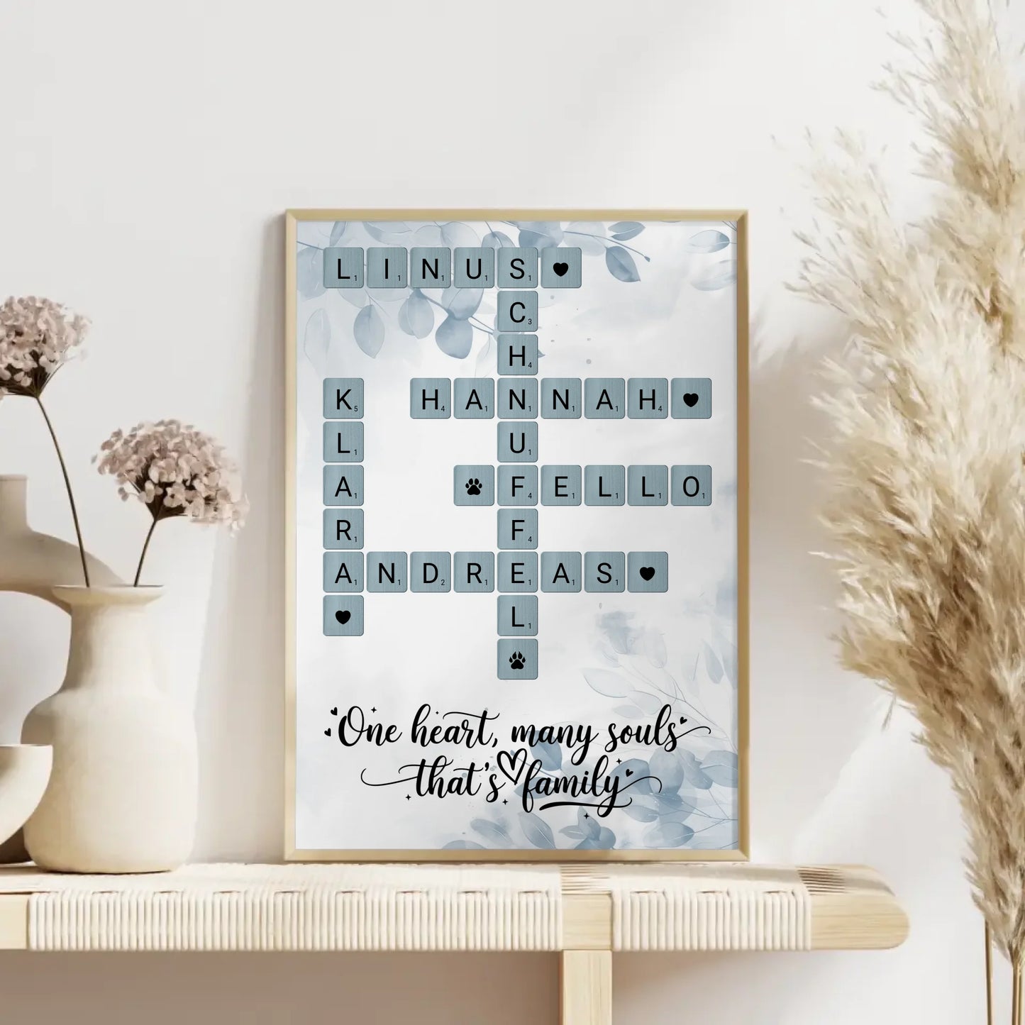 Familienposter That is family im Scrabble Style mit Namen Wunschtext