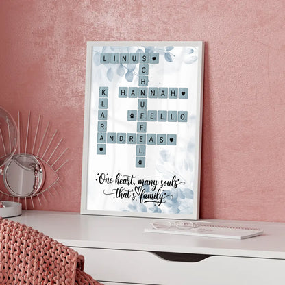 Familienposter That is family im Scrabble Style mit Namen Wunschtext