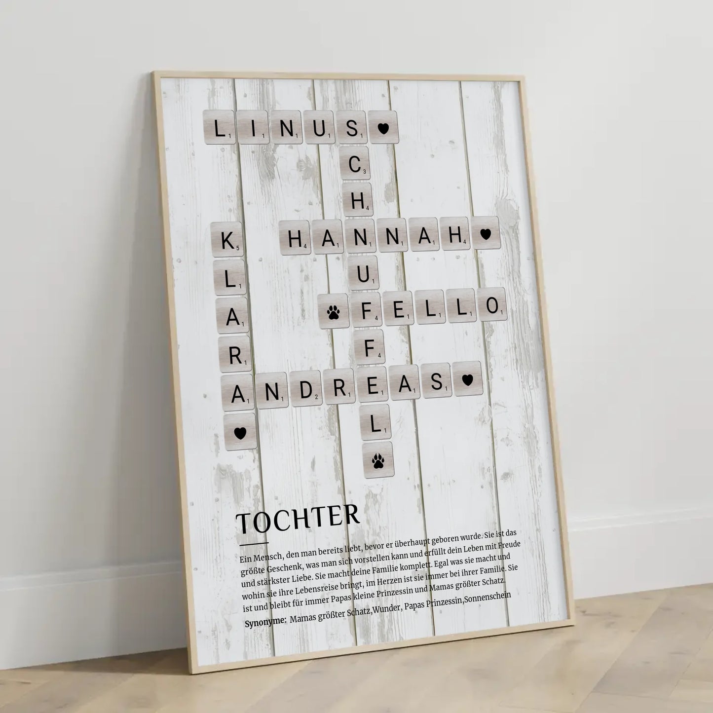 Personalisiertes Poster Definition Tochter Kreuzworträtsel Geschenk