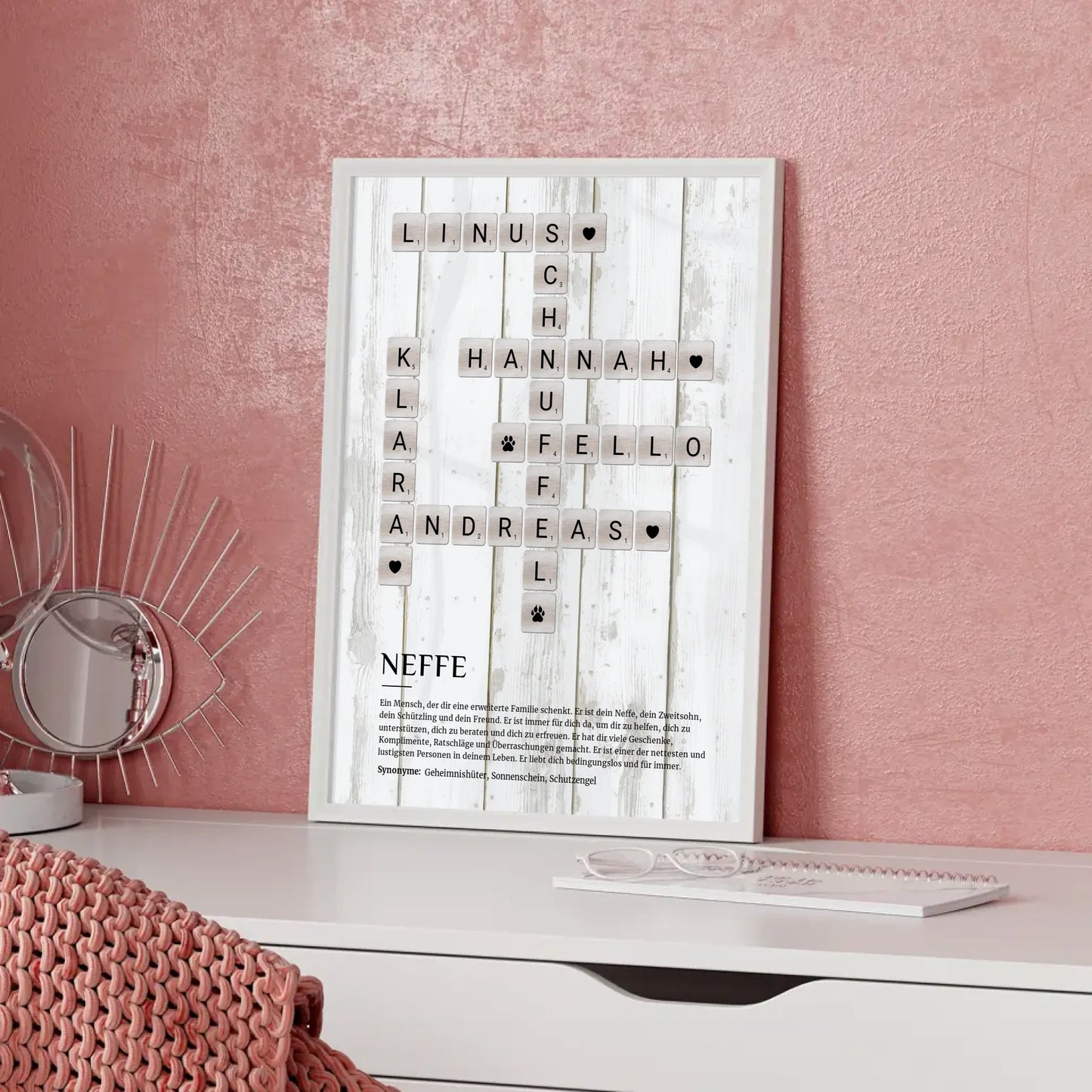 Personalisiertes Poster Definition Neffe Kreuzworträtsel Geschenk