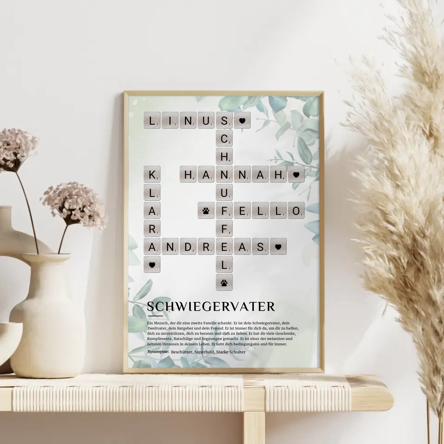 Personalisiertes Poster Definition Schwiegervater Kreuzworträtsel