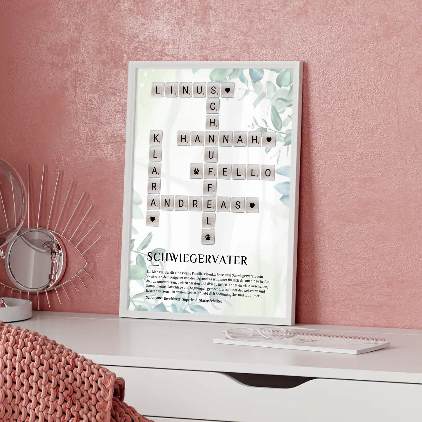 Personalisiertes Poster Definition Schwiegervater Kreuzworträtsel