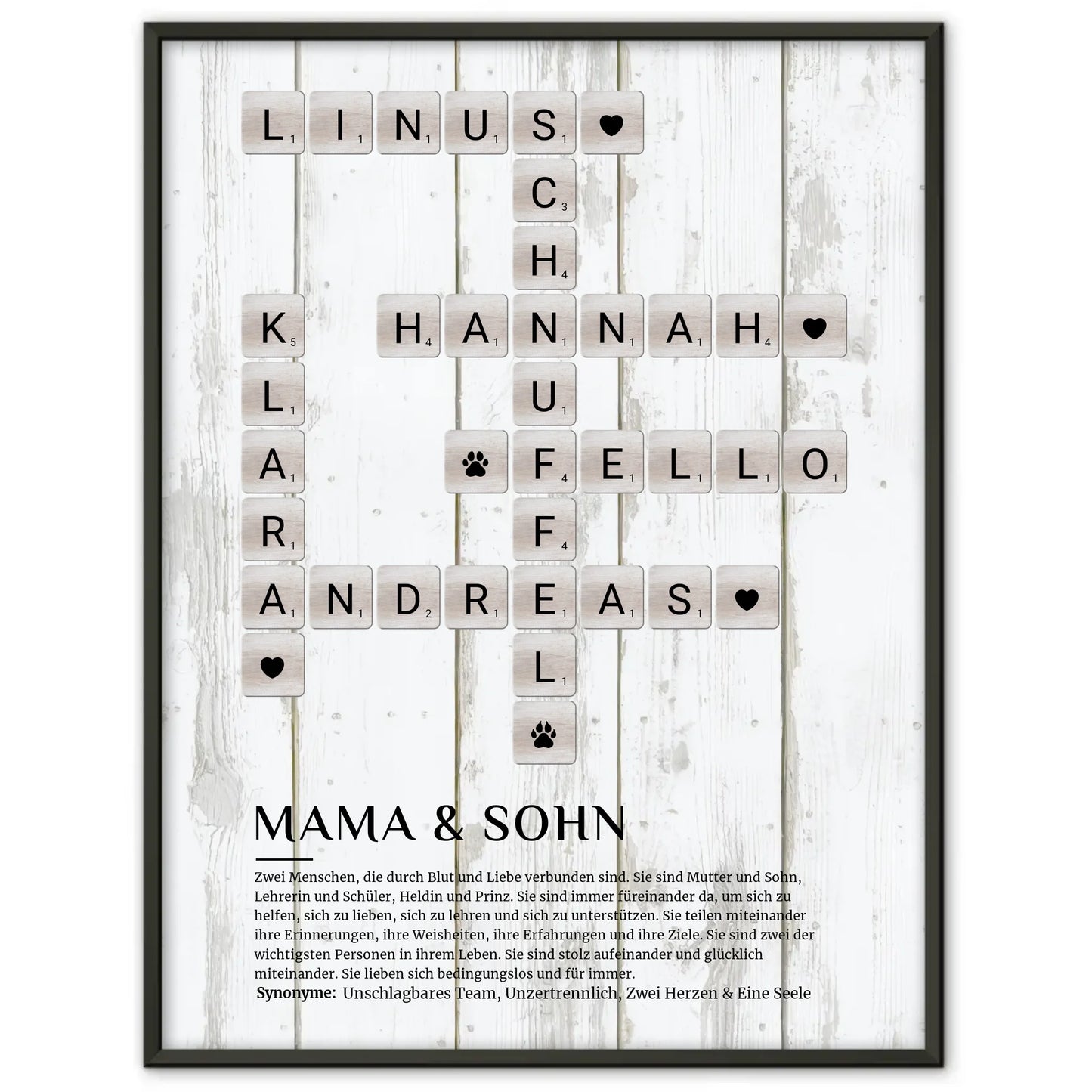 Mama & Sohn Definition Bild Poster Kreuzworträtsel Geschenk