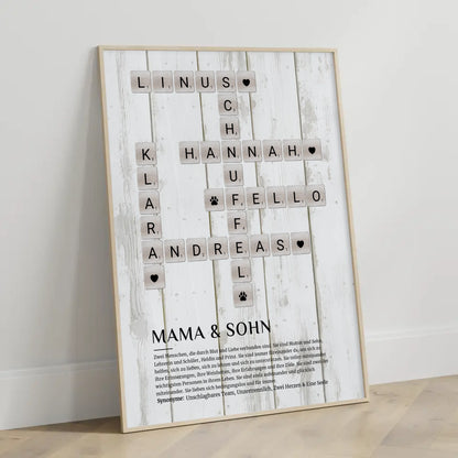 Mama & Sohn Definition Bild Poster Kreuzworträtsel Geschenk